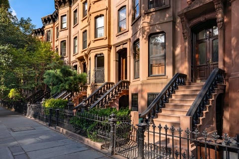 Brownstone townhouses in Park Slope Brooklyn