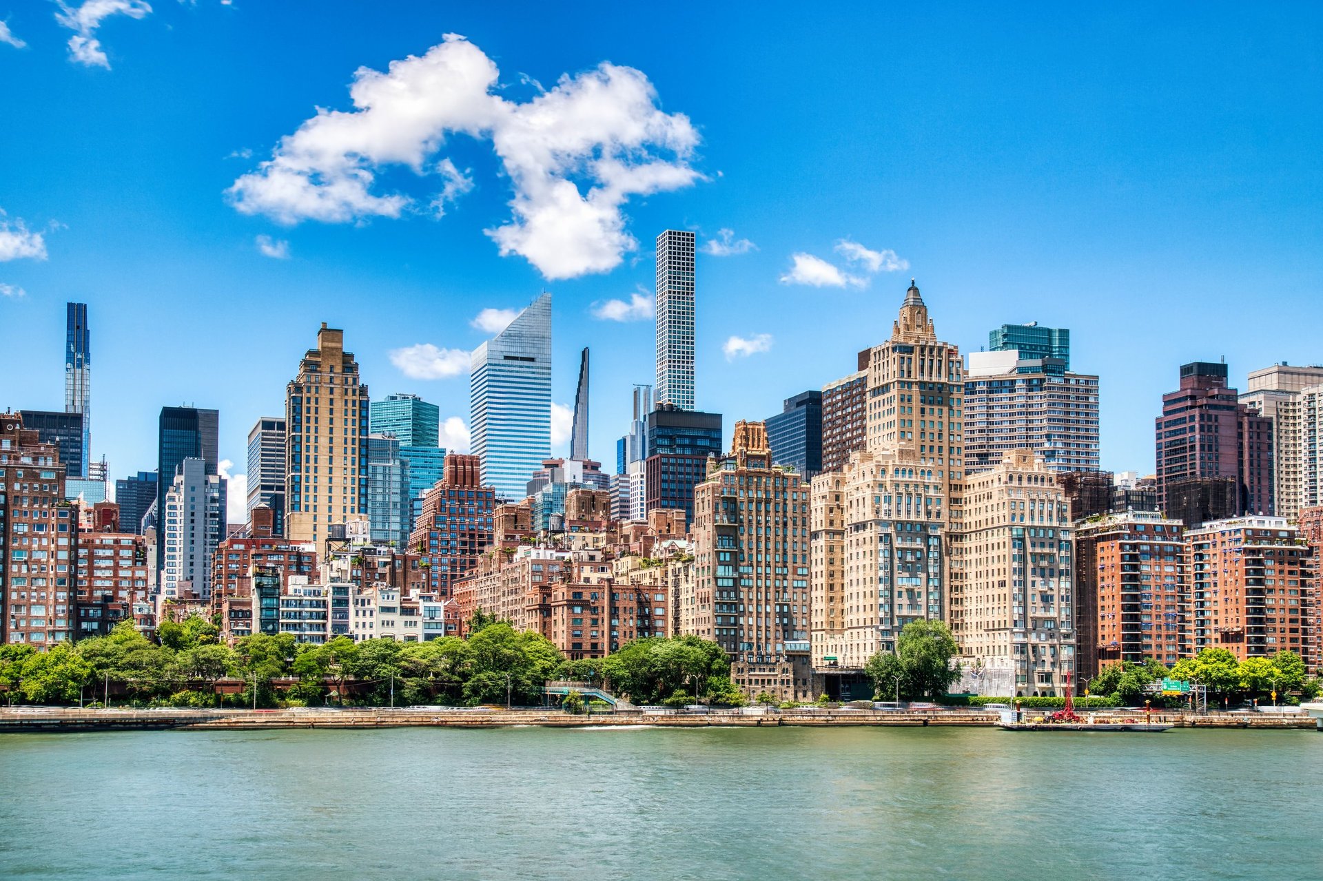 New York Midtown Manhattan Skyline on a Sunny Day